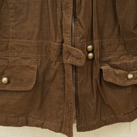 Ladies Lane Crawford 2X Medium Weight Brown Corduroy Jacket Quilted Lining - Picture 2 of 9